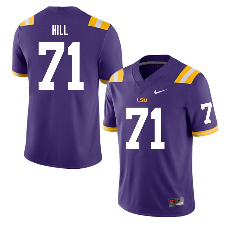 Men #71 Xavier Hill LSU Tigers College Football Jerseys Sale-Purple